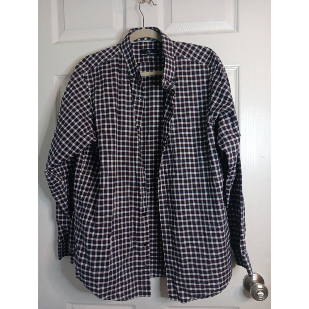 Hart Schaffner Marx Mens Long Sleeve Shirt Plaid Size L
